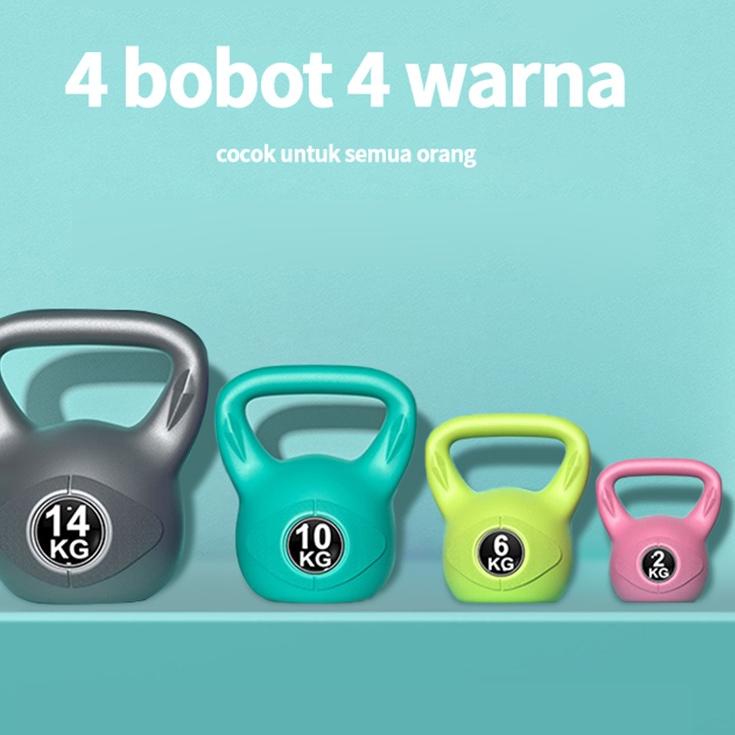 Surprise 【Produk asli】KettleBell 10Kg Angkat Beban Beginner Kettlebell PVC Coating/KettleBell 10KG /