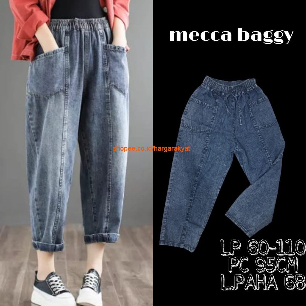 MECA Jeans Pocket Boyfriend Jeans Saku Depan outfit OOTD Korean Style