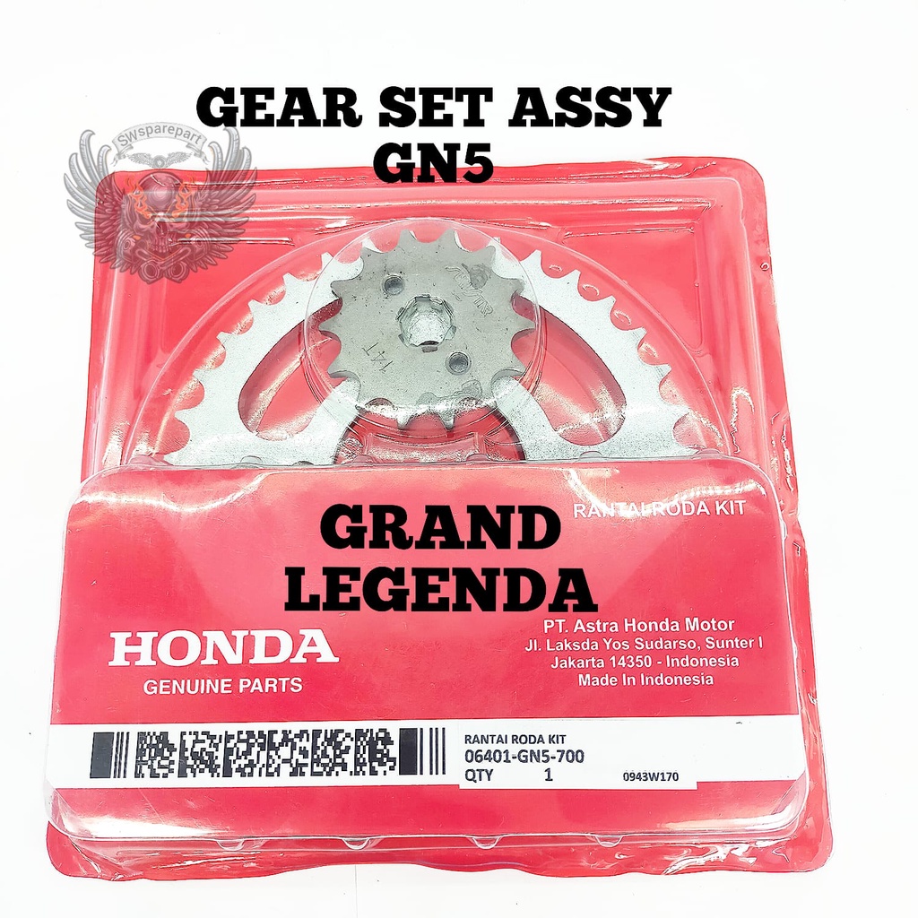 Jual GEAR SET SAMA RANTAI HONDA AHM GN5 GRAND LEGENDA PRIMA ASTREA STAR C 70 GIR SET PAKET