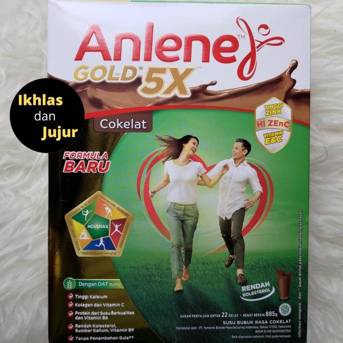 

[ COD ] Anlene Gold Plus 5X 900 Gram Rasa Cokelat Susu Bubuk Lansia