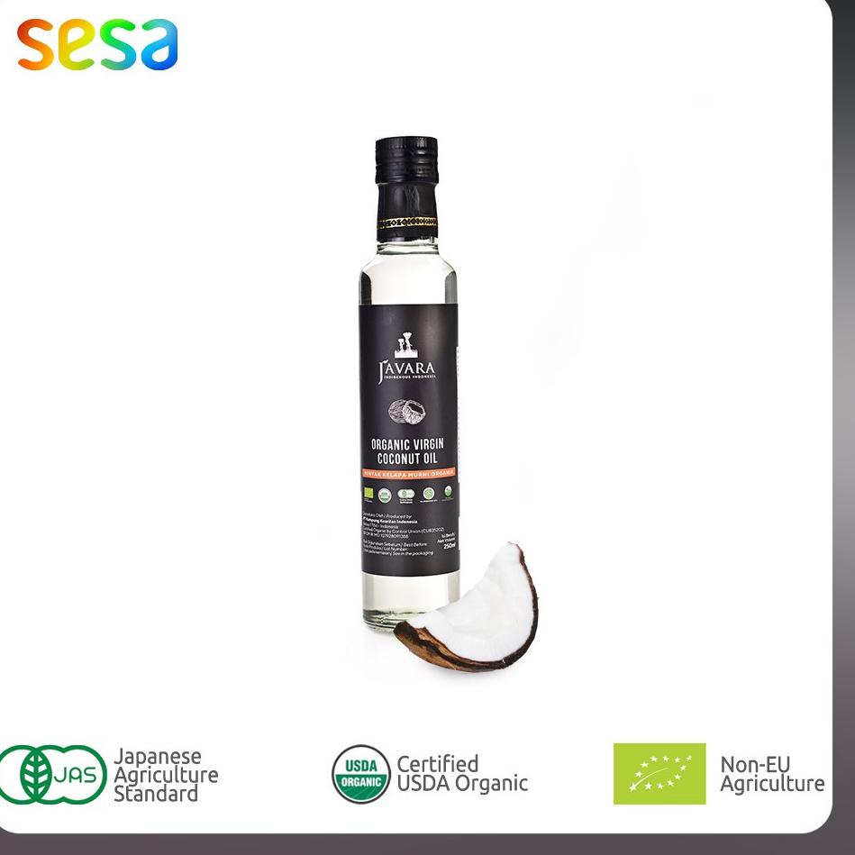 

️✔️✔️ Javara - Organic Virgin Coconut Oil Glass Bottle 250 ml (VCO) murah