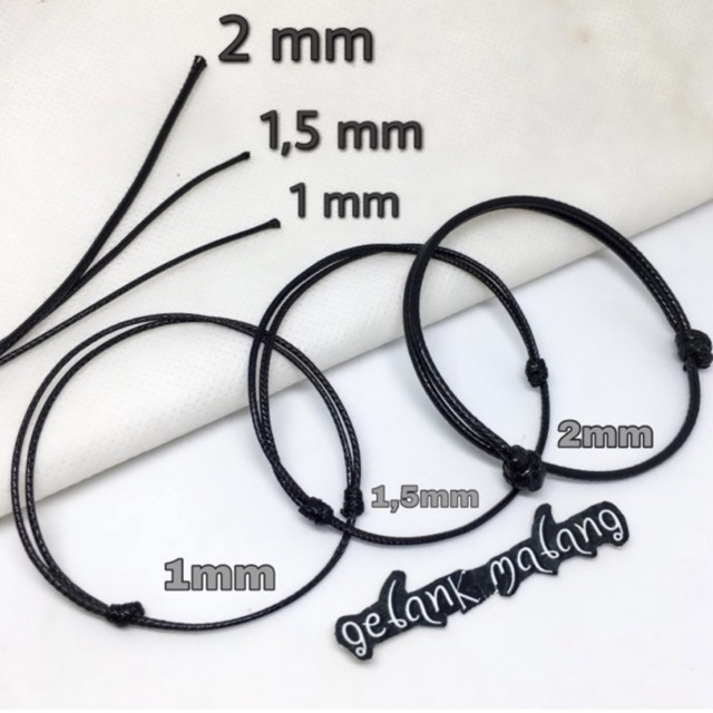 Gelang Tali Korea Hitam Simple Pria Wanita Murah