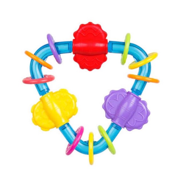 ori original asli playgro play gro spinning triangle rattle teether bby babies toy toys mainan gigit gigi bayi tumbuh hadiah kado ultah cewek cowok laki perempuan gift present full month muaguek segitiga montessori sound latihan motorik