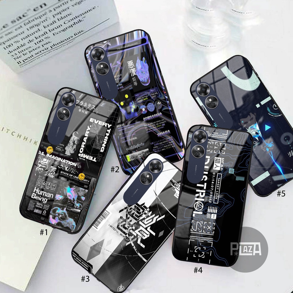 Softcase Glass Kaca [K126] OPPO A17 Terbaru Casing Handphone-Pelindung Handphone