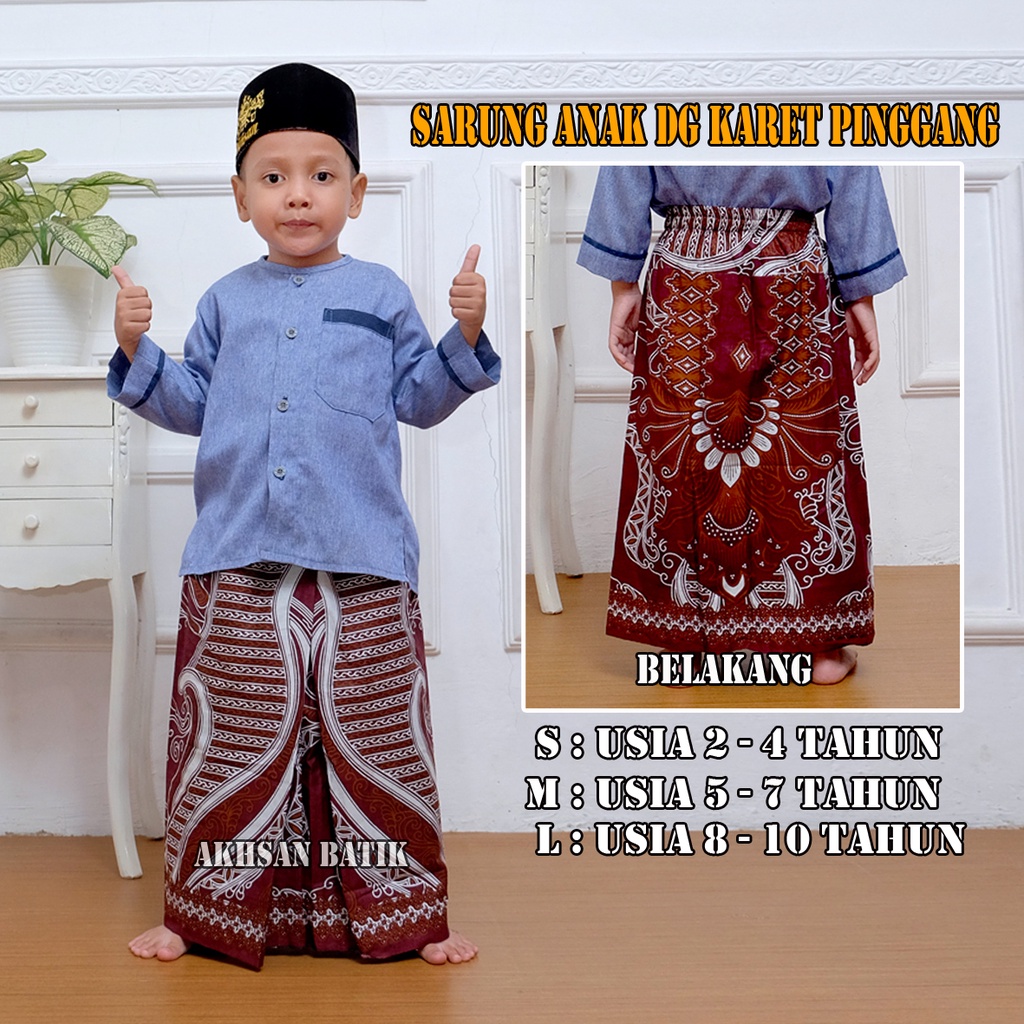 Sarung Anak Instan Untuk Usia 2-10 Sarung Batik anak Motiv Terbaru Model Rok Praktis Bahan Katun Lembut Adem Di Pakai
