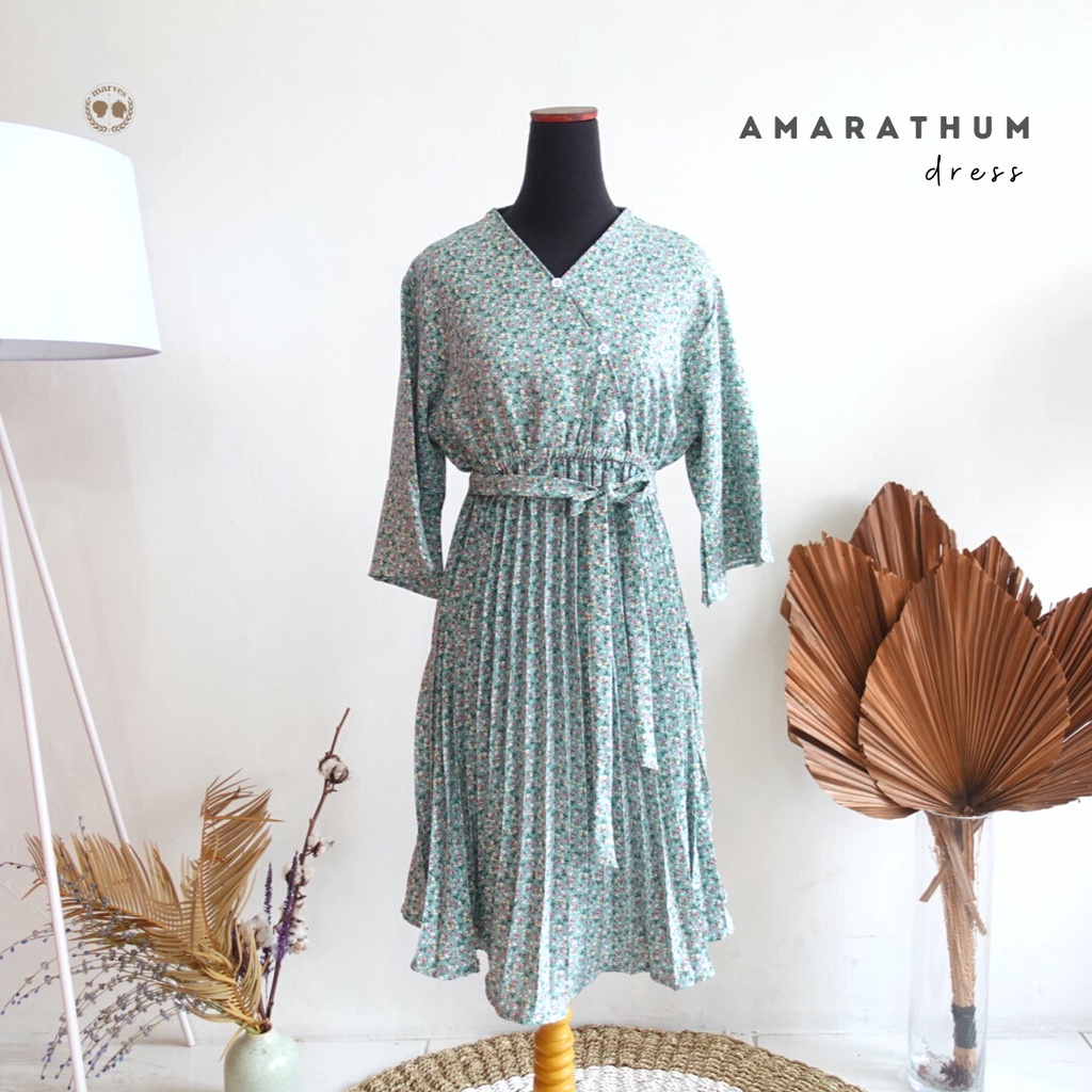 Marves - Amarathum Dress For Mom / Baju Dress Perempuan Dewasa Cantik / Dress Wanita Elegan