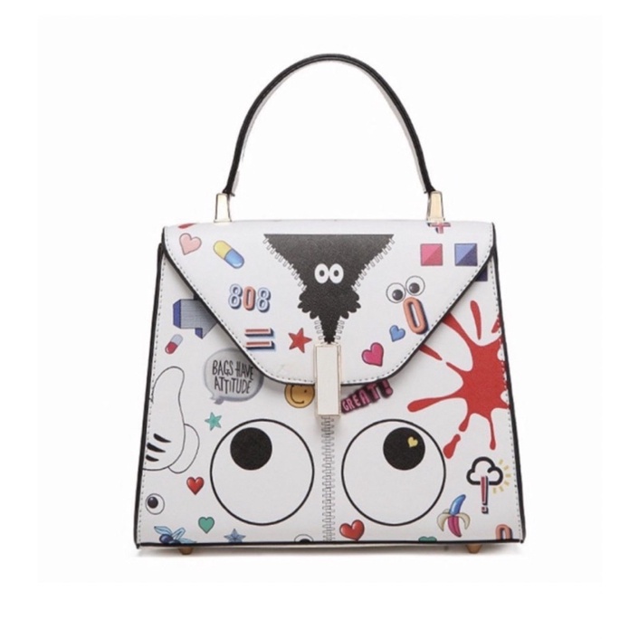 Tas HUER Fhewy Eye Theme Printed Satchel Bag