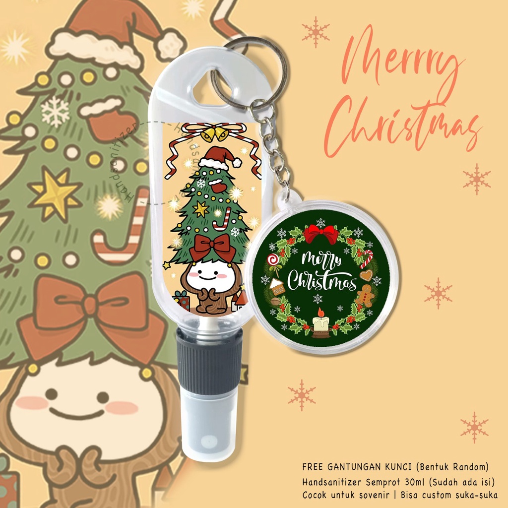 (FREE GANTUNGAN KUNCI) HANDSANITIZER NATAL / POHON NATAL / RUSA / SANTA CLAUS