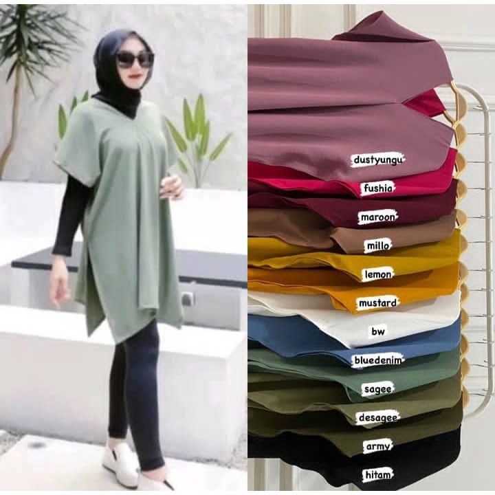 LONG SQUARE CRINKLE AIRFLOW/BLOUSE NAGITA TERBARU/ATASAN WANITA BEST SELLER/TOP SQUARE