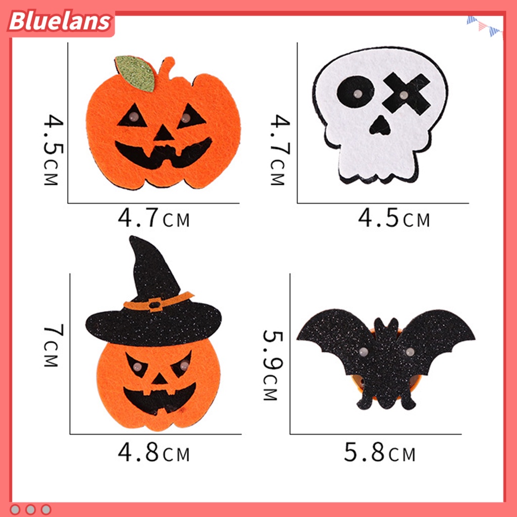 Bros Pin Desain Kartun Labu Kelelawar Halloween Luminous Reusable Untuk Dekorasi