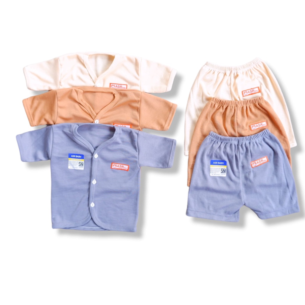 SET 3 Stel Pakaian Bayi NewBorn Baju Bayi SNI ASR Baby Earth Tone
