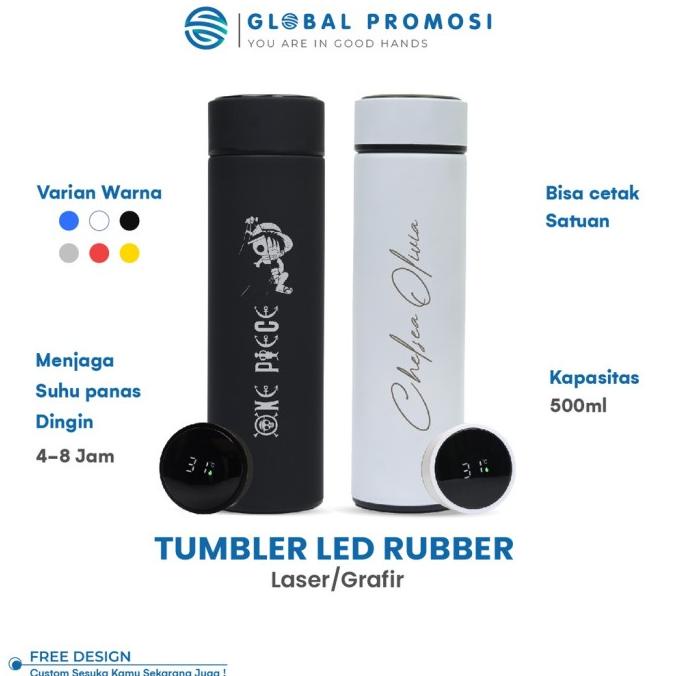 

MLY076- Custom Tumbler Suhu Smart LED Temperatur DOFF RUBBER Laser Gra