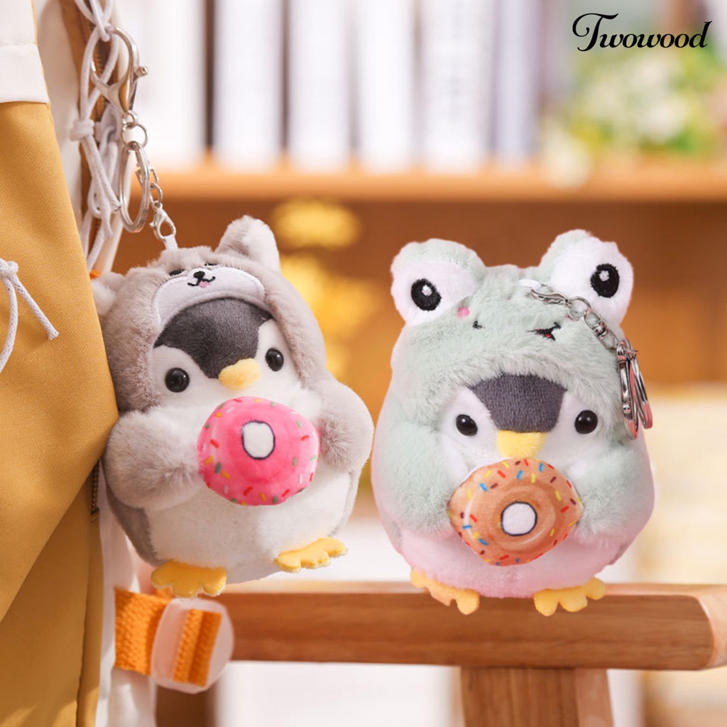 Twowood Gantungan Kunci Boneka Penguin Bahan Plush 10cm
