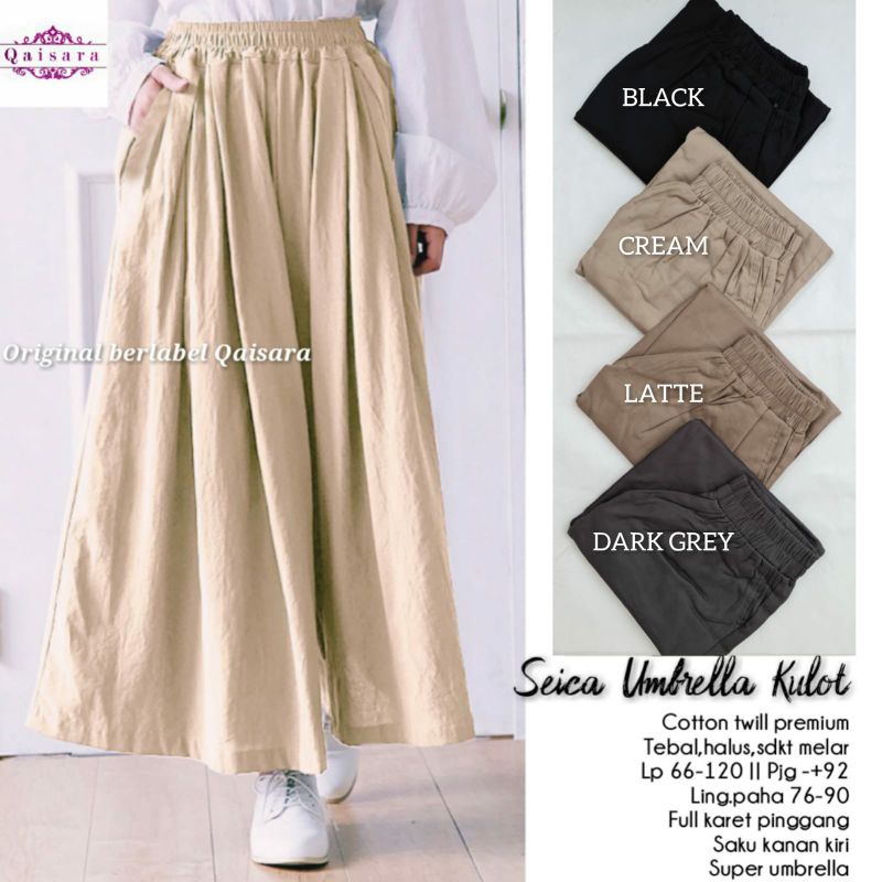 SEICA UMBRELLA KULOT BAHAN CATTON TWILL PREMIUM (TEBAL,HALUS , SEDIKIT MELAR) LP 66-120CM PJ 92CM L.