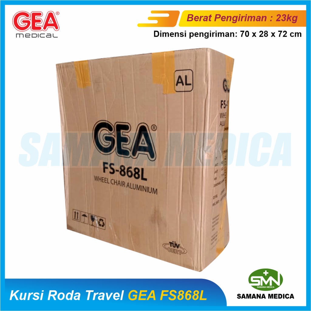 Kursi Roda Travel GEA FS868L Aluminium Ringan Tahan Karat Untuk Haji Umroh Promo Murah