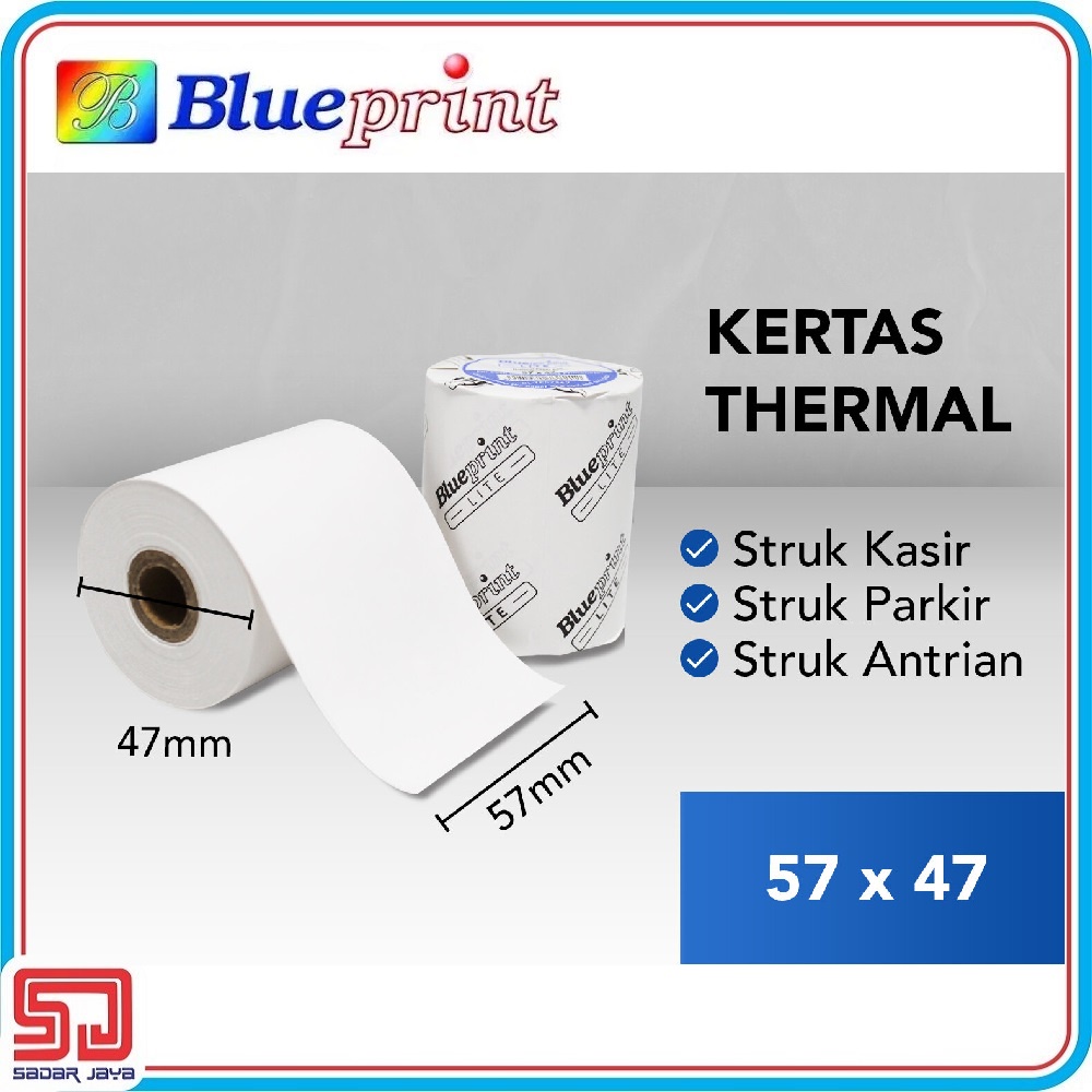 Blueprint Lite Paper Thermal EDC 57 mm × 47 mm 1pack Kertas Struk Nota Karcis PPOB