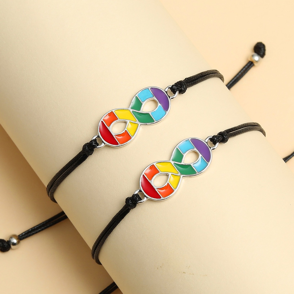 Sepasang Gelang Tali Tenun Tangan Warna-Warni