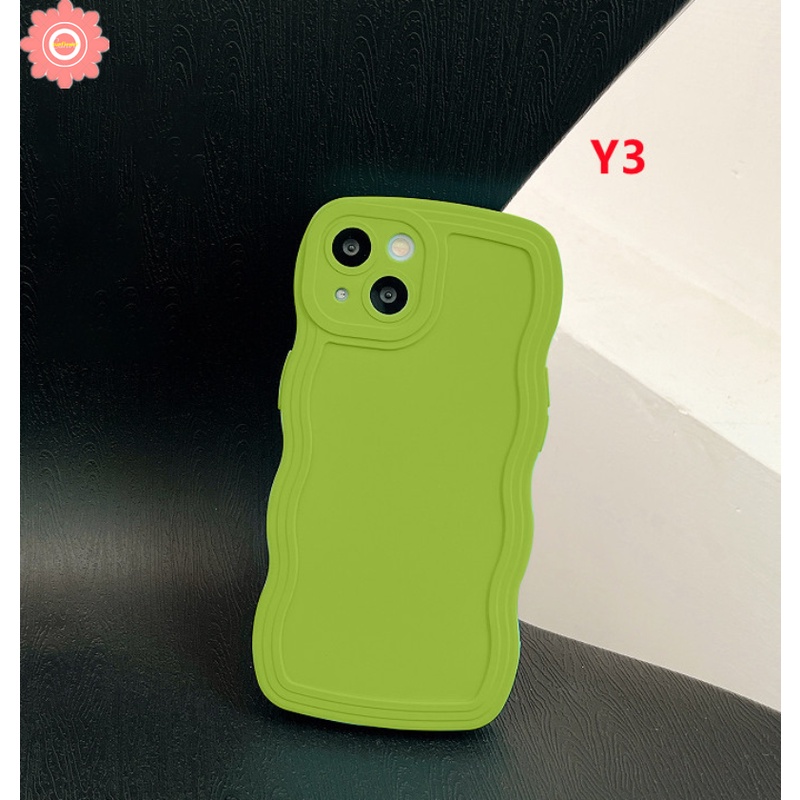 Casing Tepi Gelombang Shockproof Vivo Y36 Y11 Y12 Y02 Y75 Y12i Y22 Y20 Y15 Y15s Y35 Y21 Y33s Y16 Y11s Y15A Y12s Y17 T1 V20 V23E V21 Y30 Y21s Y91C Y91 Y55 Sarung Warna Permen Simple Solid