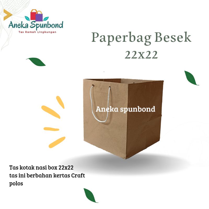 

Paperbag Box polos 22x22 Craft Samson (isi 12pcs)