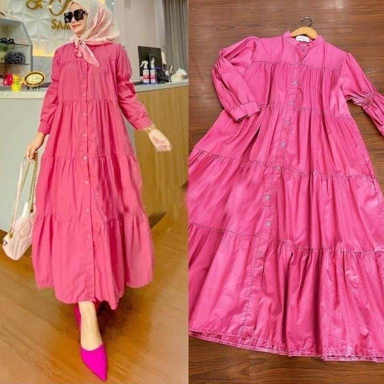 VIHAN || Zoya midi dress || Qiqi dress || gamis katun || Gamis kekinian || gamis remaja || LD 110cm 