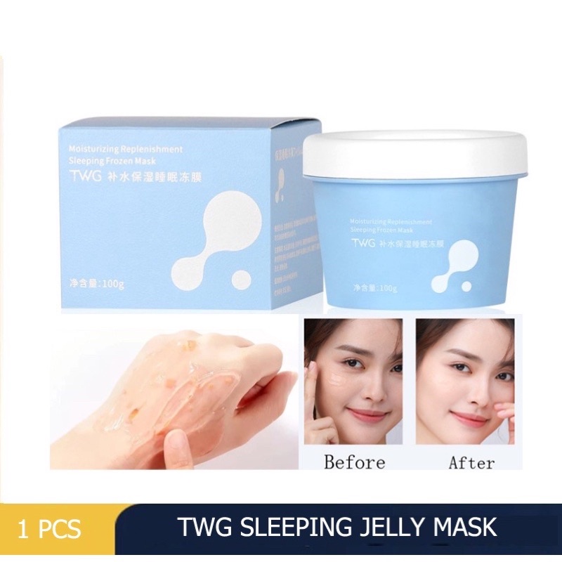 TWG Sleeping Jelly Mask/Masker Wajah Moisturizing Sleeping Frozen Mask 100 Gram