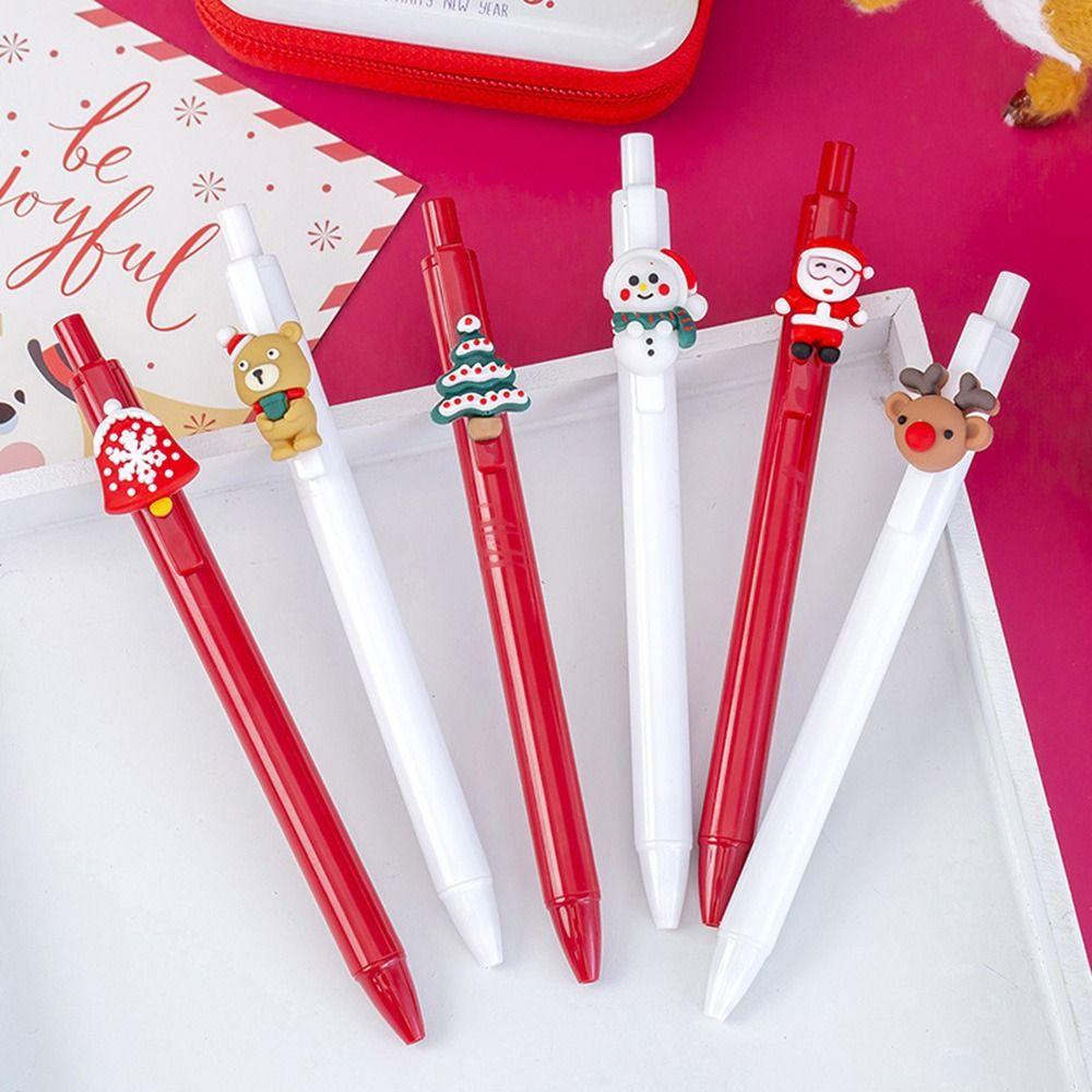 Top 6PCS/Set Gel Pen Set Perlengkapan Kantor Sekolah Hadiah Natal Siswa Tanda Tangan Pulpen