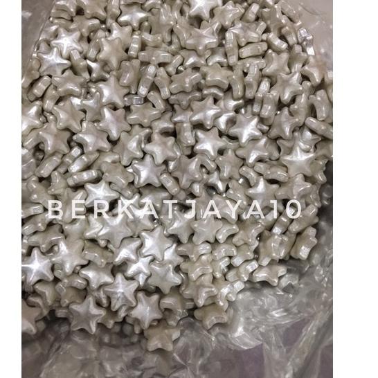 

TRXWw3W7--Sprinkle Mutiara Silver bentuk Star Bintang Edible 20gr Dekorasi Kue