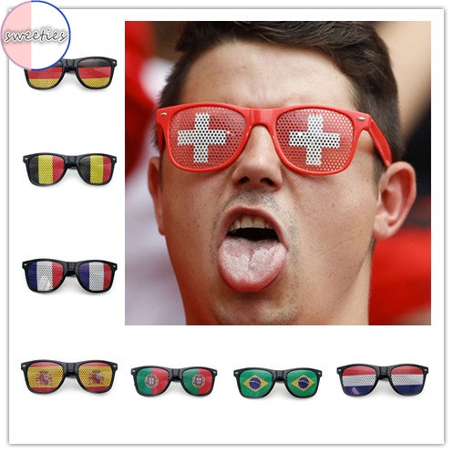 2022 Unisex fashion Football Fans Glasses with sticker PC glasses