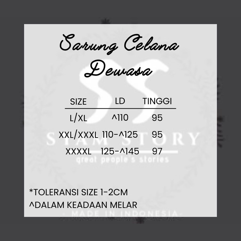 Sarung Celana Dewasa Murah Polos  L / XL Motif Naga