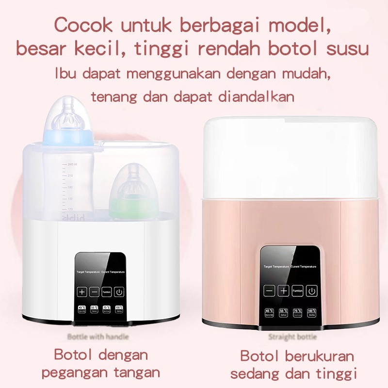 Baby Safe Twin Bottle Warmer Sterilizer LCD Display (penghangat susu dan makanan bayi) / Alat Steril Botol/Dua Dalam Satu