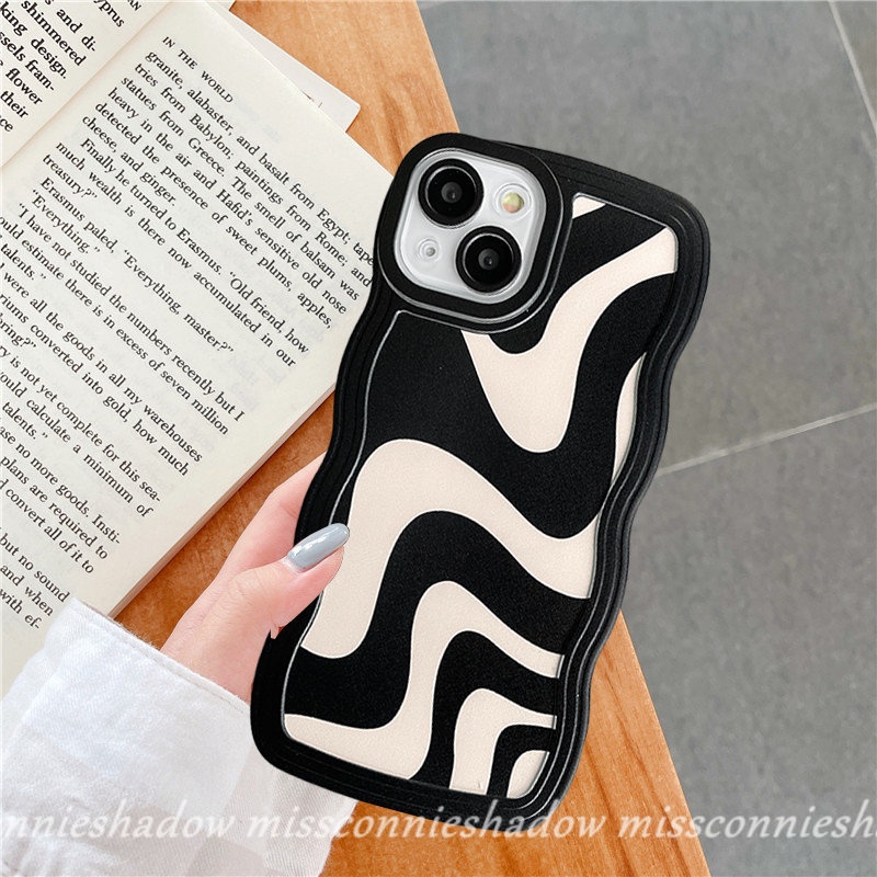 Shockproof Wavy Edge Casing Redmi 9 10 9A A1 A1+  9T 10A 9C NFC 11T Redmi Note8 10 11 11Pro+ Note9 Pro Note 10s 11s 10 Pro Max Plus Art Zebra Pattern Irregular Stripe Soft TPU Case