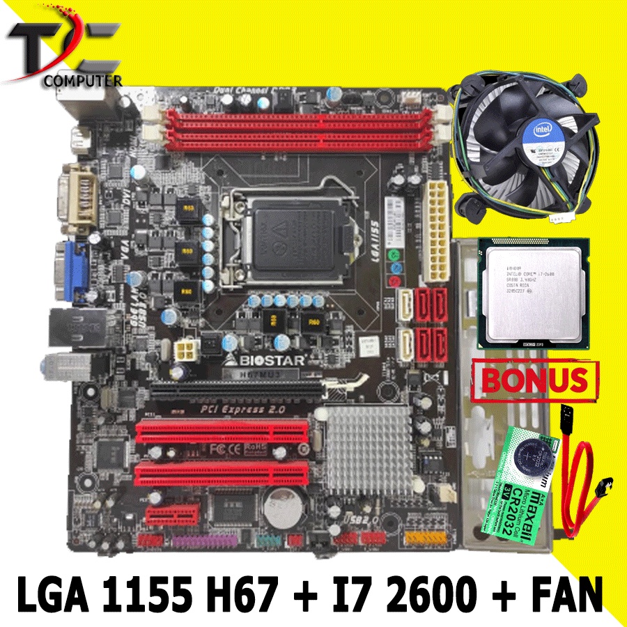 PAKET HEMAT Motherboard Intel LGA H67 + PROCESSOR I7 2600 + FAN