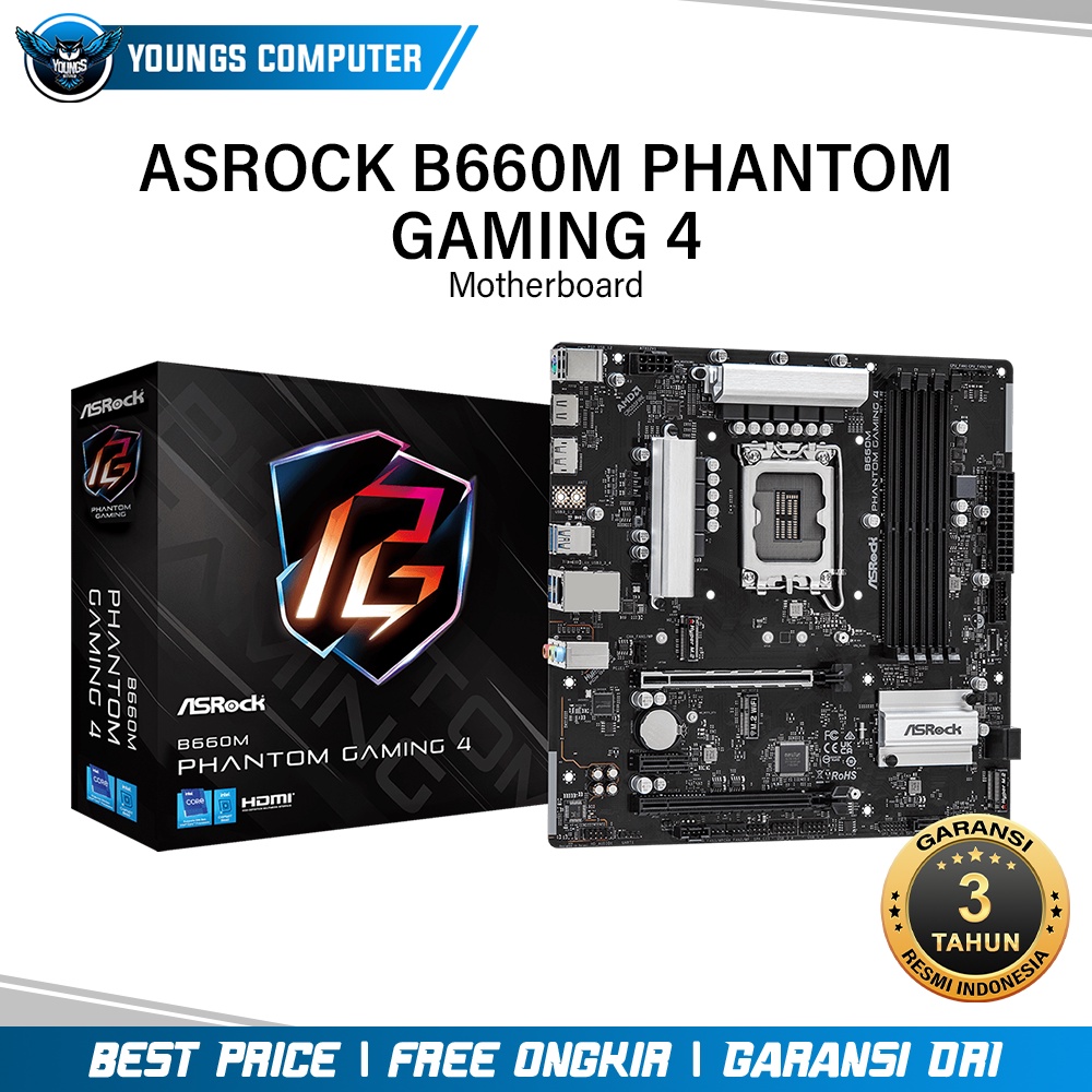 ASROCK B660M PHANTOM GAMING 4 | Motherboard Intel DDR4 LGA1700 MATX