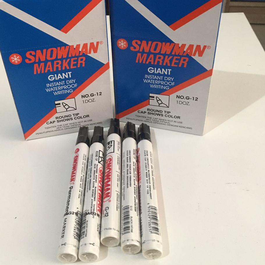 

Terbaru! Spidol Permanen / Spidol Snowman Permanen warna hitam 1 PAK . .. . ..