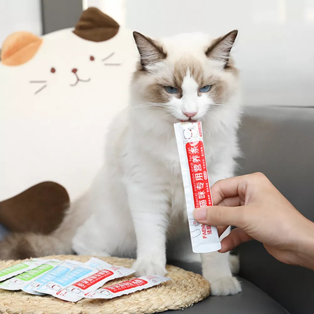 Snack Kucing Creamy Makanan Kucing Basah Cat Strip Pet Lovers Hao De Yummy Import Cat Treats Cat Stick Cemilan Penggemuk Kucing FEFARM