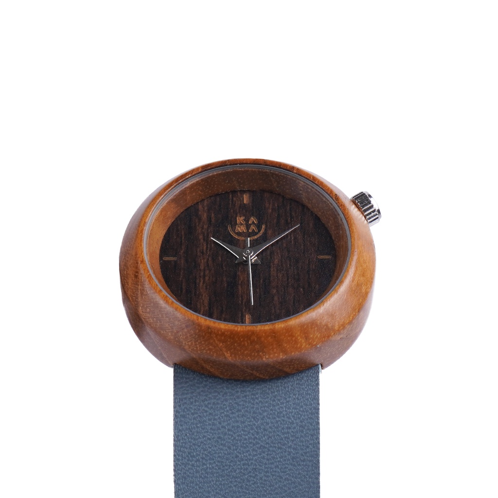 Kama Watch Jam Tangan Kayu Jati Dial Hitam