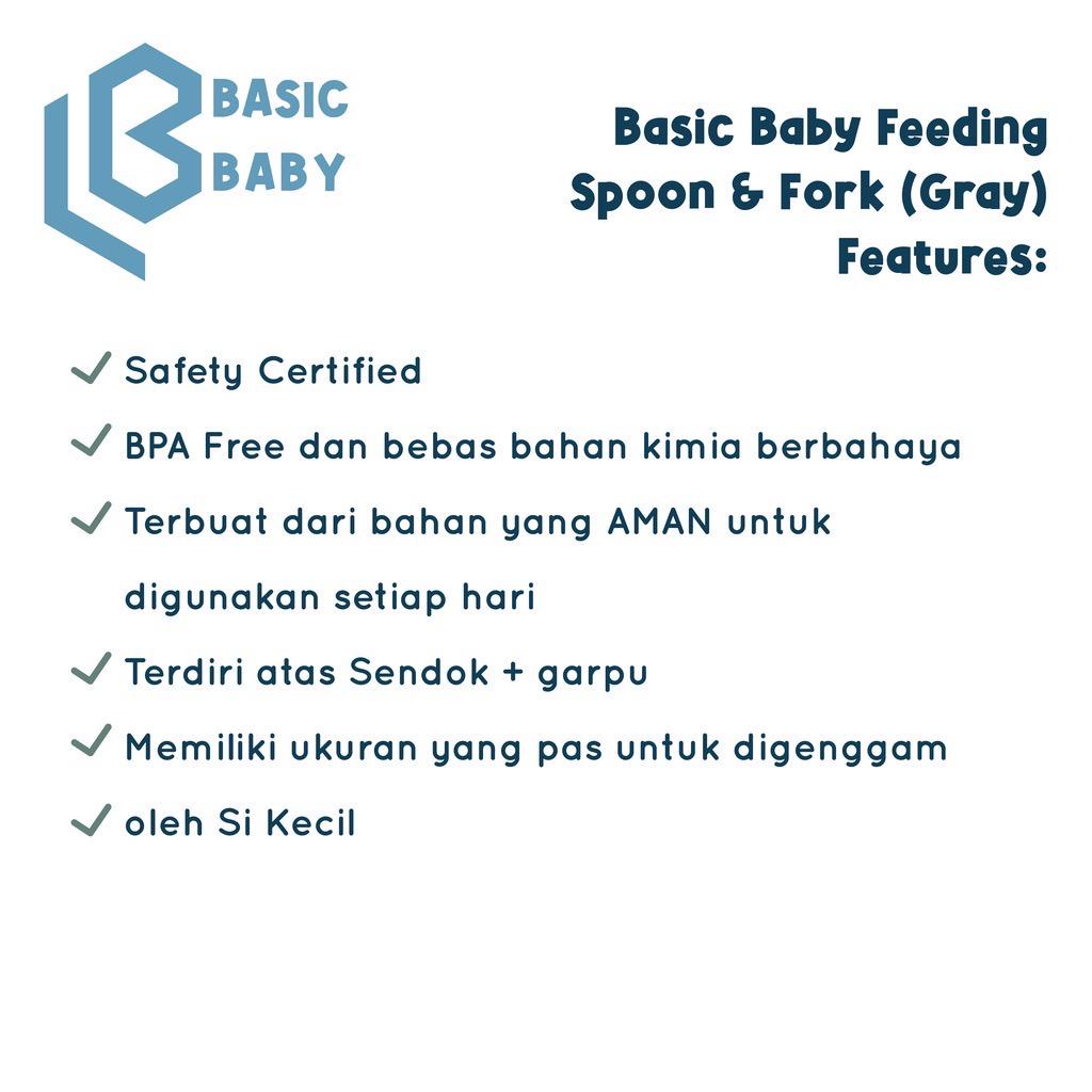 Basic Baby Feeding Spoon + Fork | Sendok Makan Bayi