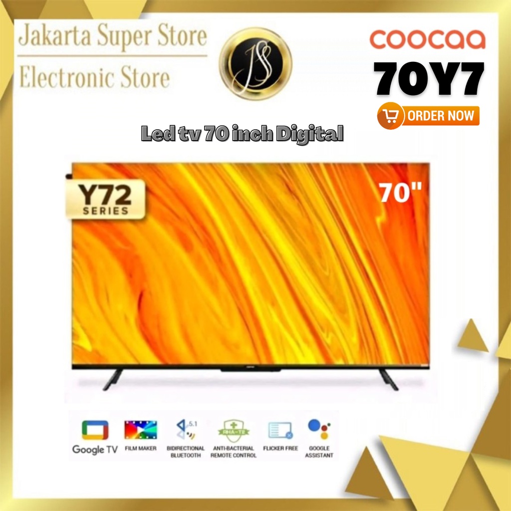 COOCAA 70Y72 LED TV 70 INCH DIGITAL SMART GOOGLE DOLBY 4k ULTRA HD