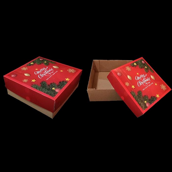

5 Pcs Kardus Cake Natal Dus Roti Bolu Brownies Lapis Legit Box Chiffon Packaging Kotak Hampers Christmas Size 25x25x10 cm