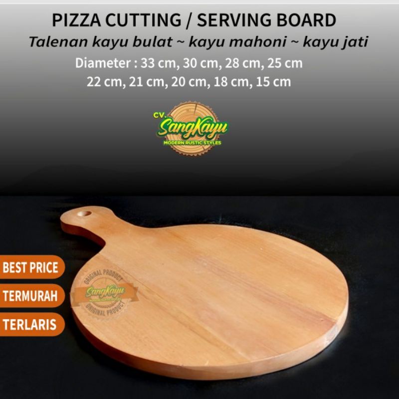 Talenan pizza cutting board talenan kayu bulat pizza serving board