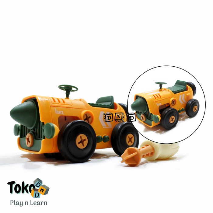 DIY Mainan Anak Electric Vehicle Toy Addict Retro Car Mobil Classic Bongkar Pasang