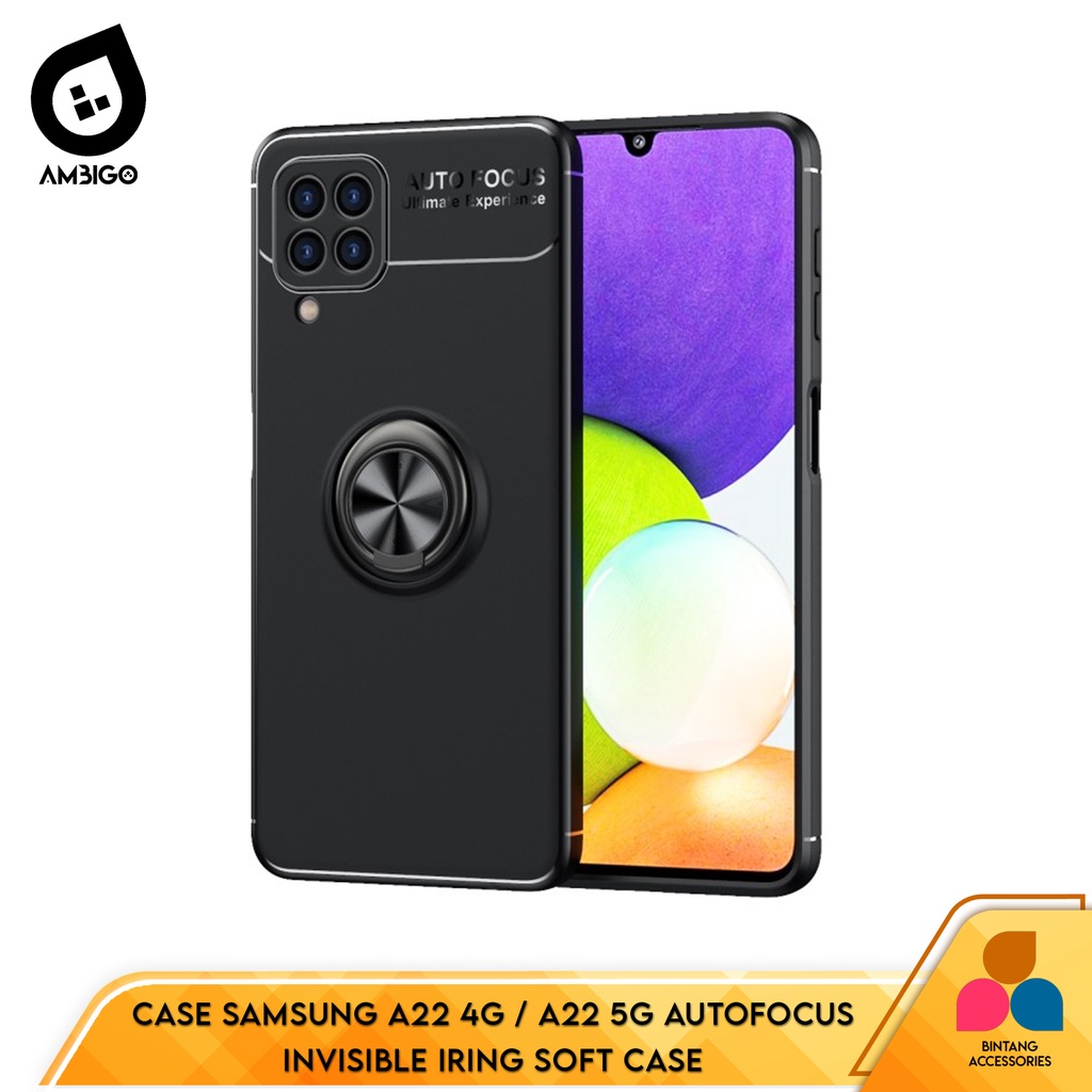 Case Samsung A22 4G / A22 5G Autofocus Invisible Ring Soft case Soft Casing Bintang Acc
