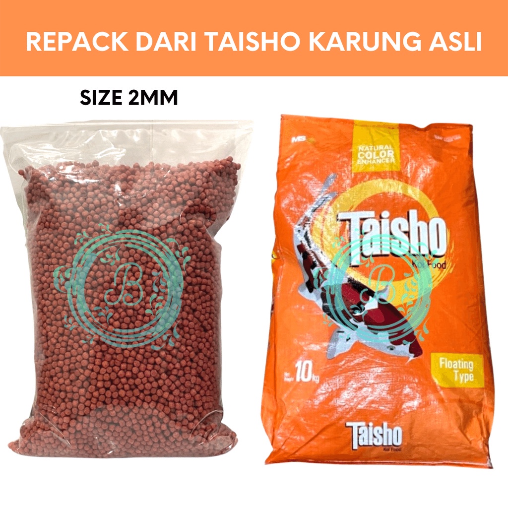Taisho Merah Super Red 1mm 2mm 5mm Pack 1kg Pelet Pakan Ikan Hias Koi Food 1 mm 2 mm 5 mm 1 KG