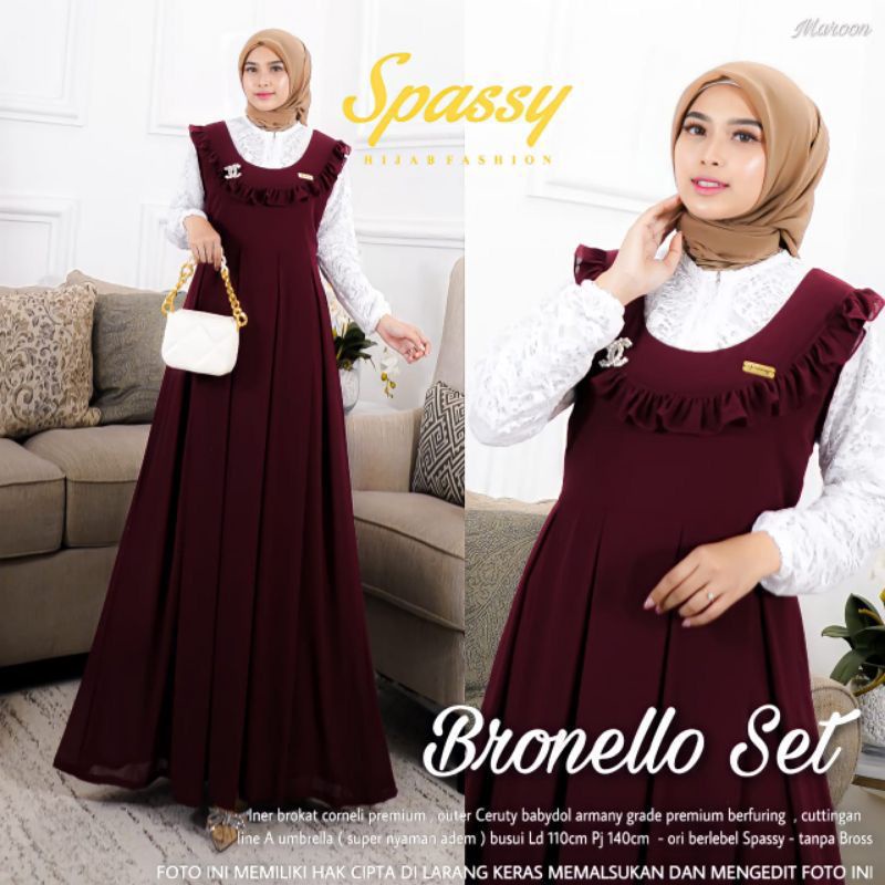 BRONELLO SET | GAMIS CERUTY POLOS MIX BRUKAT COMELI