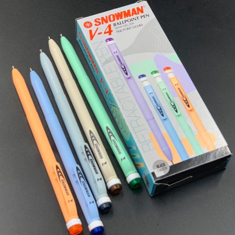 

Bolpoin Snowman V4 Warna Pastel Ecer / Pulpen Snowman V4 Pastel Colors Per Satuan / Ballpoint Snowman 0.6 mm / Bolpen Cetekan