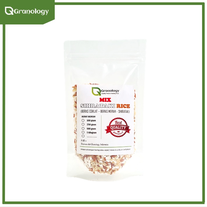 Mix Shirataki Rice 100 gram (Shirataki, Beras Merah &amp; Beras Coklat) by Granology