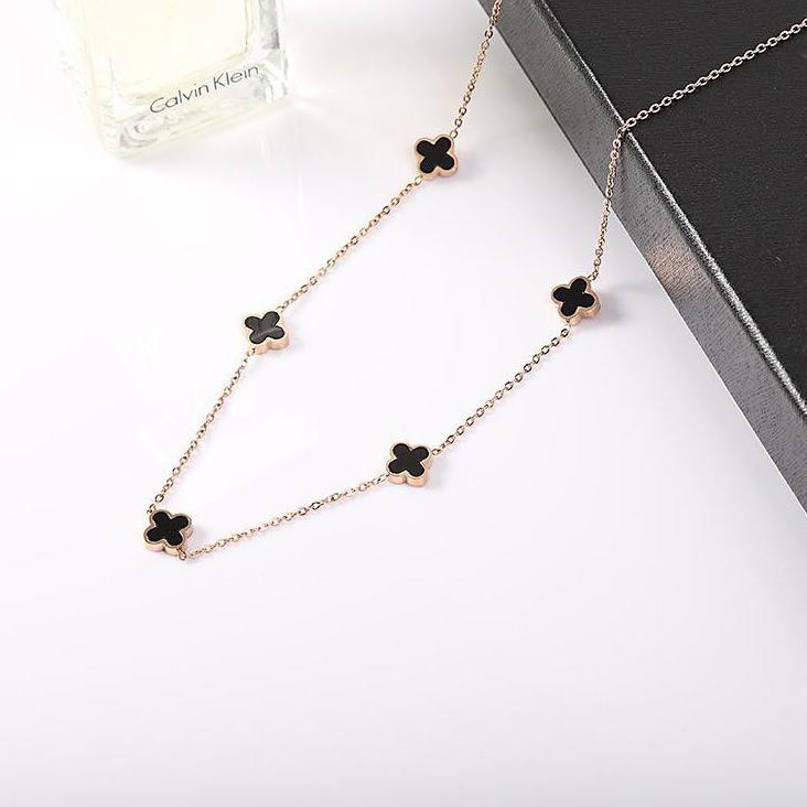 Kejutan Meriah kalung l  Premium fancleef keliling rosegold antikarat