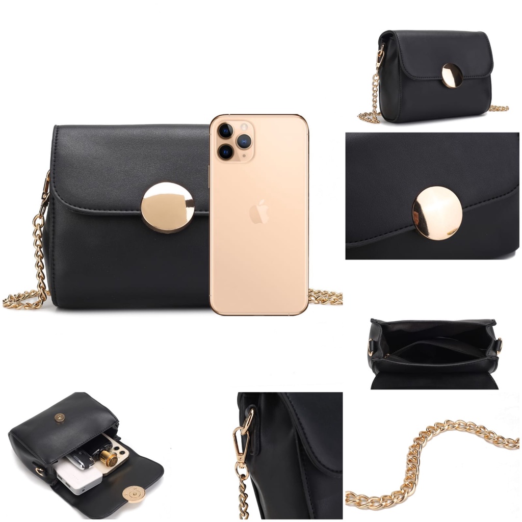 [Buy 1 Get 1] Tas selempang wanita sling bag simple style fashion mini tali rantai flap magnet #203
