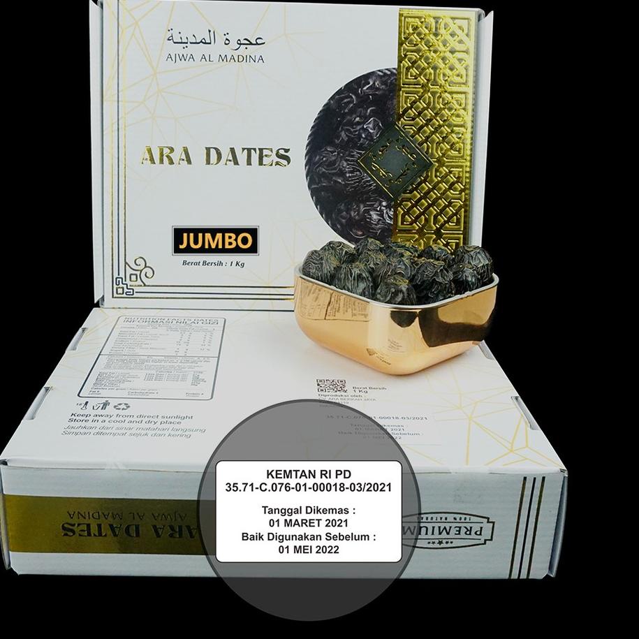 

SALE!!Kurma Ajwa Jumbo PREMIUM KEMTAN ARA DATES 1kg Original|SQ5