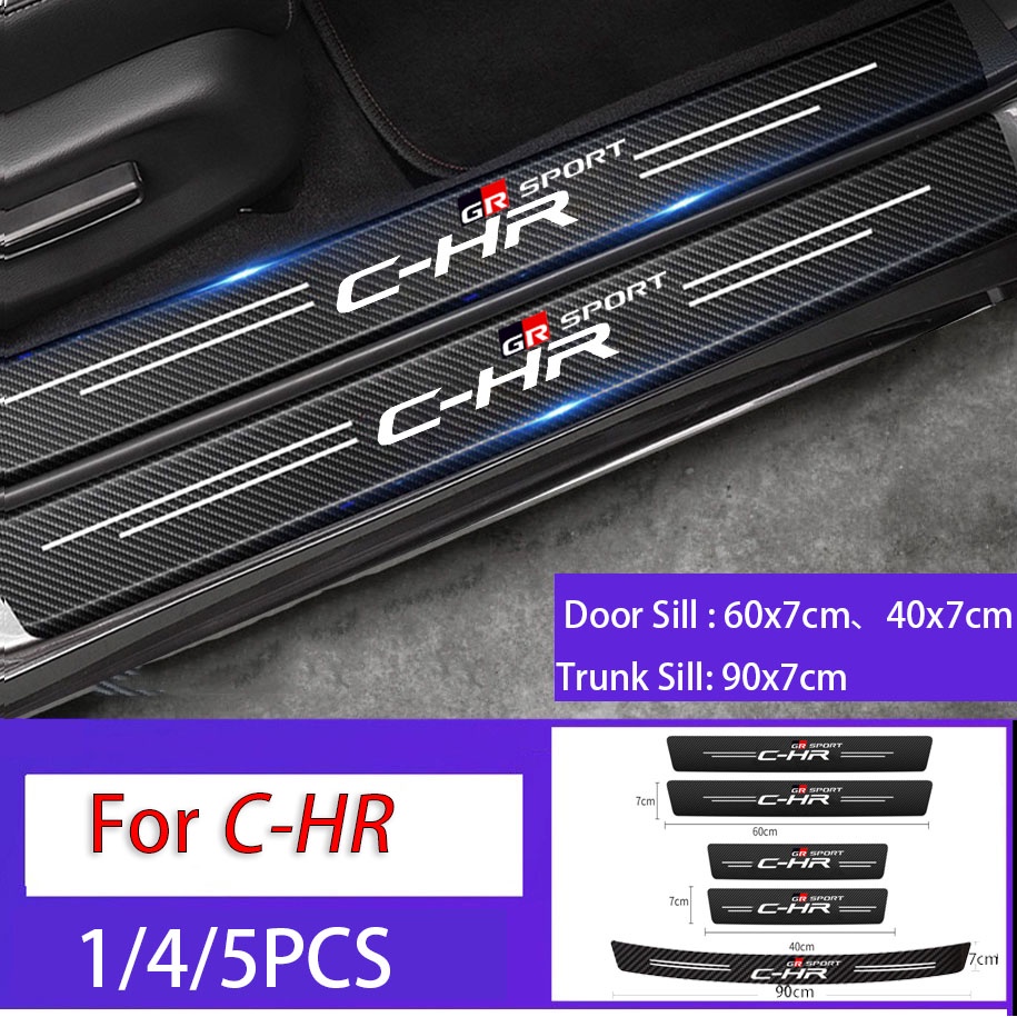 Stiker Pelindung Bumper Bagasi Belakang Mobil Motif Carbon Fiber Anti Air Untuk Toyota CHR C-HR GR Sport